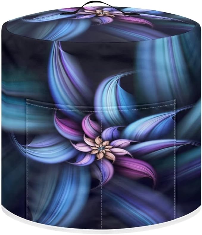 Dust Cover for 6 Quart for Pressure Cooker and Extra Accessories, Dust Proof Easy to Clean Electric Appliance Cover Air Fryer Accessories with Pocket, Blue Purple Flower