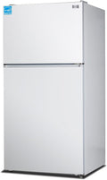 BLACK+DECKER 24 Cu. Ft. Top Mount Refrigerator with Freezer, 2 Door Fridge with Top Freezer and Adjustable Temperature Control, Full Size Kitchen Refrigerator, ENERGY STAR, BR2400JW, White