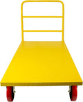 Platform Cart Industrial Dolly Cart 3300LB Heavy Duty 60” x 30” Platform Hand Truck Push Cart Super Heavy Duty Diamond Plate Commercial Flatbed Cart with 8'' Moving Swivel Wheels (Yellow)