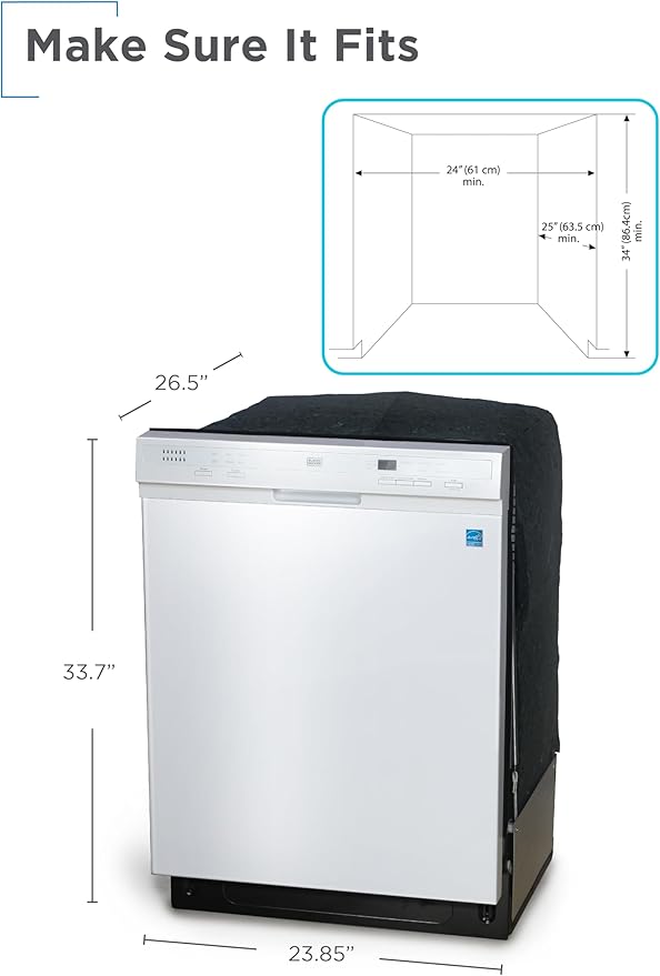 BLACK+DECKER 24" Built-In Dishwasher, 12-Place Setting Capacity with Stainless Steel Tub, Dish Washer with 6 Wash Programs, Low Noise, ENERGY STAR Certified, BDW200MW, White