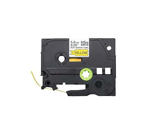 Brother HSe611E 5.28mm (0.2in) Black on Yellow 3:1 Heat Shrink Tube