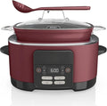 Ninja Foodi PossibleCooker PRO MC1000 8.5Qt Multicooker 8 in 1 Slow Cooker,Warmer, Glass Lid, Integrated Spoon, Nonstick (Cherry)