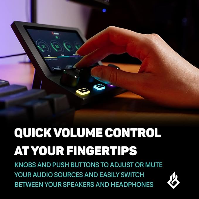 BEACN Mix Create Audio Mixer for PC & Mac | For Content Creators, Gaming & Podcast, PC Audio Mixer with C USB for Twitch & YouTube | Essential Streaming Accessories (Dark)
