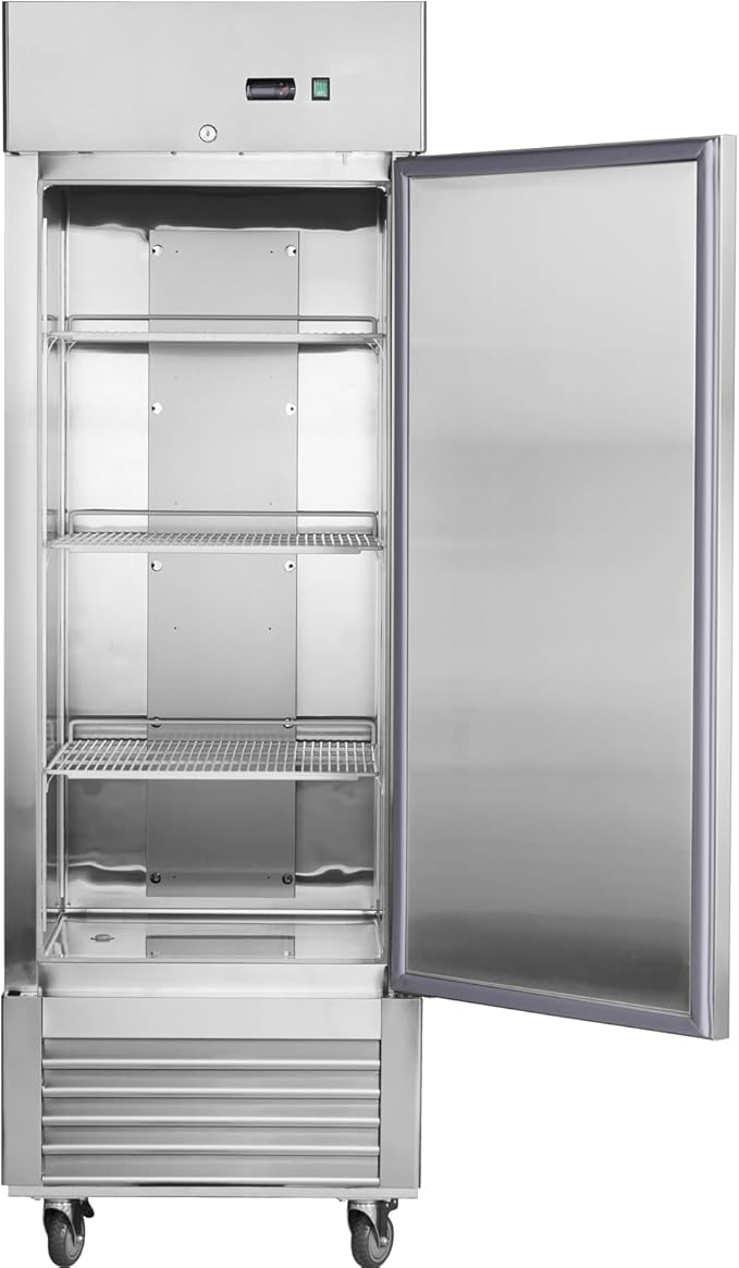 27" Commercial Freezer, Upright Freezer with 1 Solid Door, -8℉ ~ -2℉, 19 Cu.Ft Reach-in Freezer, Stainless Steel Interior and Exterior Construction, ETL and DOE