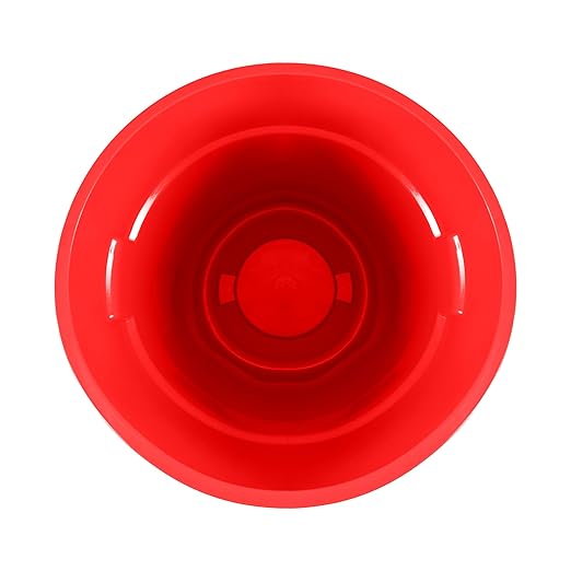 PRO&Family Commercial Round Trash Can, Ingredient Bin, Heavy-Duty Plastic, Anti-Static, Kitchen, Office, Outdoor Use (Red, 44 Gallon)