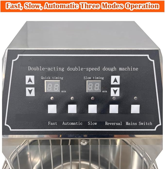 Stand Dough Mixer Double Action Double Speed Dough Kneading Machine, Frequency Conversion Stand Food Mixer with 3 Modes for Kitchen Restaurant Bakeries Pizzeria(30L)