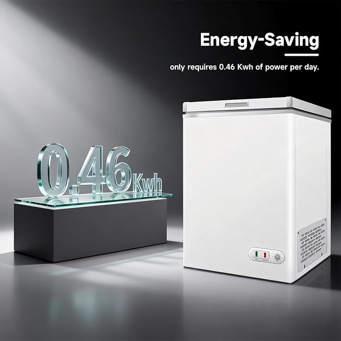 Compact Freezer 2.8 Cu Ft, Mini Freezer with 20ft Extra Long Cord, Upright Freezers for Garage Dorm Office, Deep Freeze to -0.4°F, Adjustable Temperature Manual Defrost, White