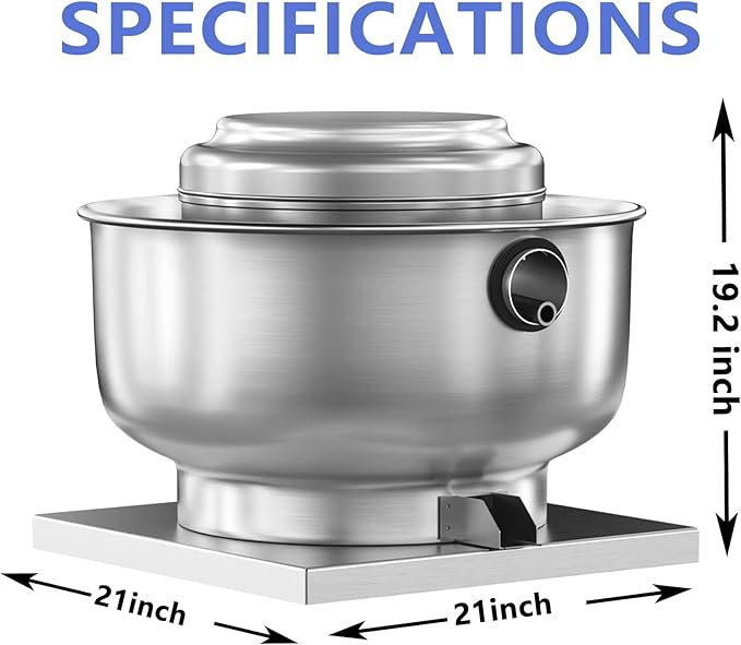 Food Truck Low Profile Exhaust Hood System Includes a 7FT Stainless Steel Commercial Exhaust Hood and an 0.5HP Restaurant Canopy Hood Grease Rated Exhaust Fan