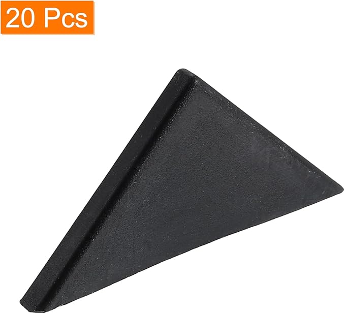 uxcell 20Pcs Plastic Corner Protectors 2x50mm Right Angle Shape Glass Corner Guards Cushion for Corner Protection of Glass, Mirror, Tile, Black