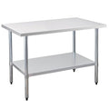 COOLCHEF Stainless Steel Work Table 30 x 48 Inch, NSF Commercial Prep Table with Undershelf, Heavy Duty Food Prep Workstation