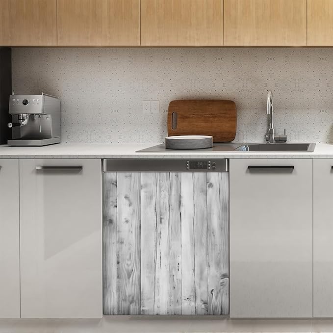 Dishwasher Magnet Cover Beach Wooden Texture Reusable Dishwasher Magnetic Cover Sticker Decorative Dish Washer Door Cover Panel for Home Kitcen Appliance