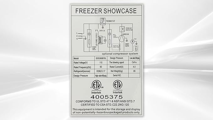 Chest Freezer for Supermarket Glass sliding Door 65" White Showcase Freezer Curve Display Top w/Storage Baskets - 22 Cu.Ft SDSC600