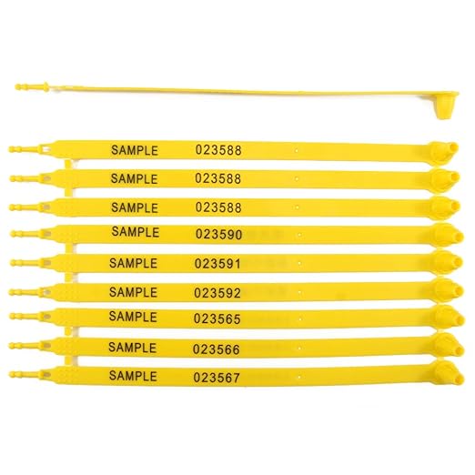 Leadseals(R) 100 Yellow Plastic Truck Trailer Seals Tite-Lock Tractor Door Seal Tamper Evident Security Tags Numbered Safty Disposable Locks for Trailer Logistics Shipping Transport