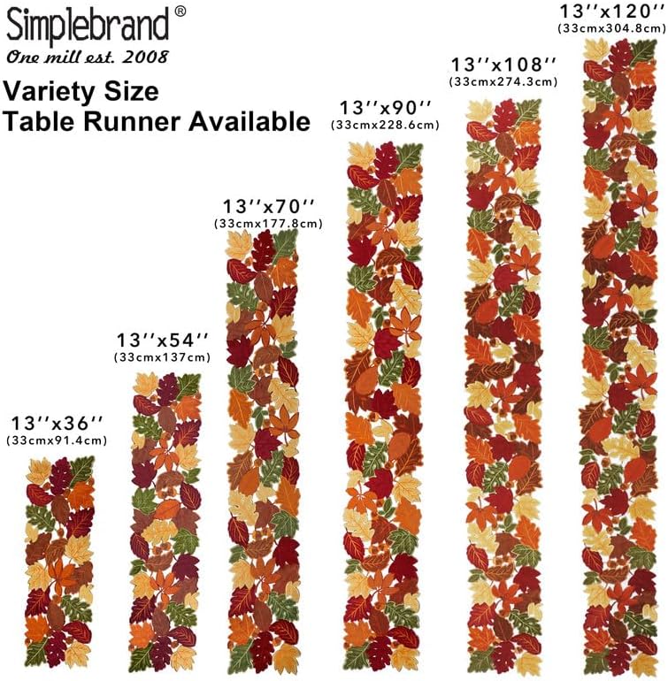 Simplebrand Fall Table Runner for Thanksgiving, Fall Decorations for Home