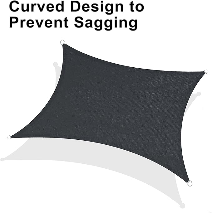 LOVE STORY Custom Size 13' x 14' Graphite Grey Sun Shade Sail Canopy Commercial Rectangle Sail Shade Fabric for Patio Garden Backyard Pool (Customized)