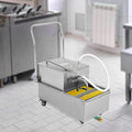 Mobile Fryer Filter Machine, 550W 110V 55L/14.53 Gal Commercial Oil Filler Cart Truck Separator Stainless Steel Cooking Oil Filtration System with 32L/8.45/Gal/min Pump for Supermarket Restaurant