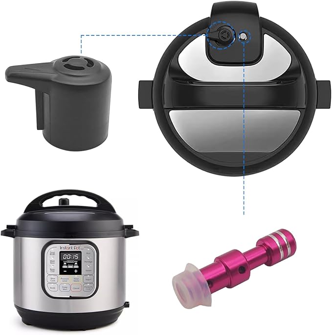 10Pcs 8 Qt Pressure Cooker Accessories Set, Replacement Parts Include Silicone Sealing Ring, Steam Release Handle, Float Valve & Anti-Block Shield with 3 Silicone Caps for Duo/Duo Plus 8 Quart