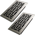 4x8 Inches 2 Pack Heavy Duty Walkable Floor Register Easy Adjust Air Supply Lever Floor Vents - Seattle Design - Vent Cover for Home Floor - Satin Nickel