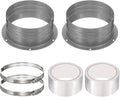 PATIKIL 5 Inch Duct Connector Flange, 2 Pack Galvanized Iron Straight Pipe Flange Dryer Vent Connector with Clamp for Air Heating Cooling Ventilation HVAC System, Silver
