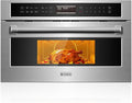 AAOBOSI 30 Inch Built in Microwave Oven,1.6 Cu.Ft Wall Microwave Convection Ovens Air Fryer Combos, 1000Watt Power Sensor&Auto Cook, 10 Cooking Modes, Drop Down Door,Stainless Steel
