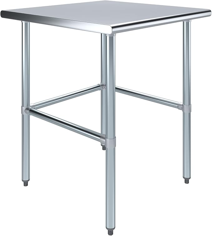 AmGood Stainless Steel Work Table Open Base | NSF Kitchen Island Food Prep | Laundry Garage Utility Bench (30" Long X 30" Deep)