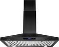 SNDOAS Black Range Hood 30 Inch,Stainless Steel Wall Mounted Kitchen Hood with Touch Controls, Ducted/Ductless Convertible,Chimney-Style Stove Hood Vent for Kitchen,Baffle Filters,Black Painted Finish