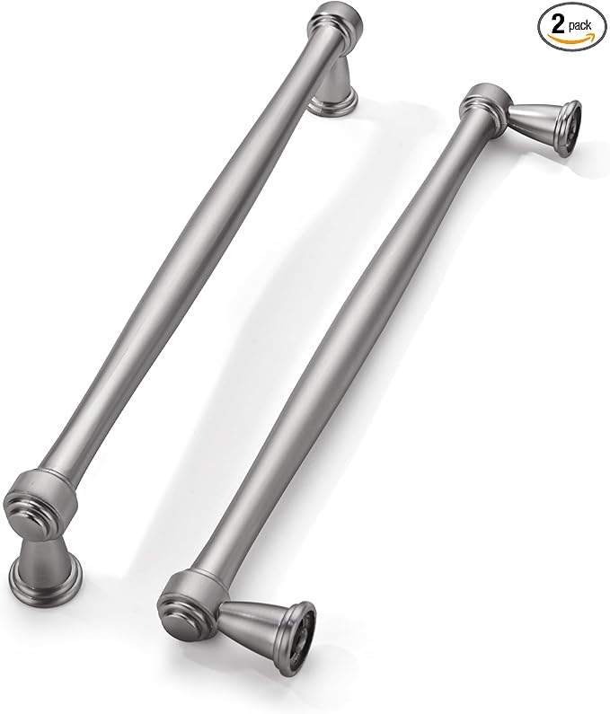 khtumeware 2 Pack 8 Inch(203mm) Brushed Satin Nickel Cabinet Pulls Kitchen Cabinet Handles Cabinet Hardware for Cupboard Drawer Handles Dresser Pulls