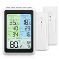 Refrigerator Thermometer with Alarm - 4.5 inch Wireless Fridge Thermometer with 2-Level Backlight, 2 Sensors, Digital Freezer Thermometers with Max/Min Records, for Homes Restaurants Cellars