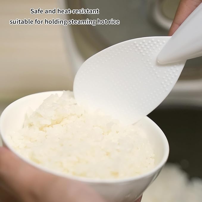 Never-Fall Rice Spoon with Reinforced Handle Design – Self-Standing Base & Non-Slip Grip for Mess-Free Serving