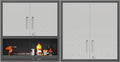 Metal Tool Cabinet,Garage Storage Cabinet System,Wall Cabinet & Locking Rolling Tool Cabinet with Doors and Adjustable Shelves,Steel Tool Cabinets for Home (2 Pcs-StyleA, Black & Grey)