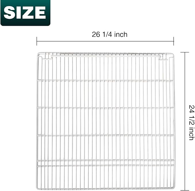 Commercial Freezer and Refrigerator Replacement Shelves for Three-Door Freezers, Set of 3, Epoxy-Coated Gray Steel Wire Shelves