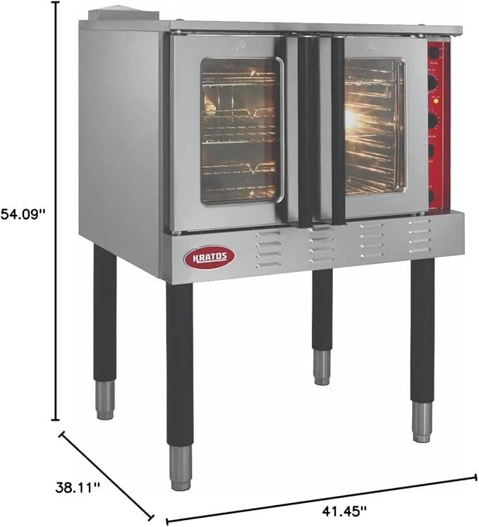 Kratos Commercial Electric Convection Oven, Full Size Free Standing Convection Oven for Restaurants, 3 Phase, 208V (29Y-060)