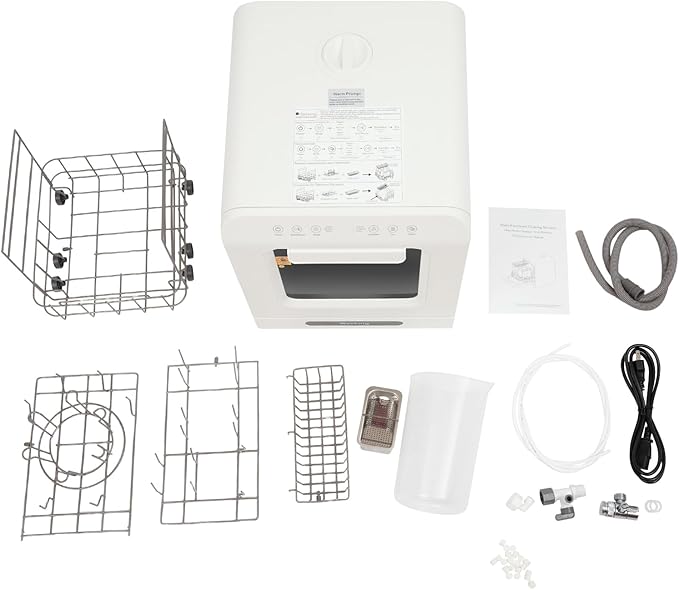 Portable Countertop Dishwasher with Drying Function, Compact Energy Saving Dishwasher for Apartments/RVs, Smart Mini Dishwasher For Apartments,Dorms,Rvs,Kitchens