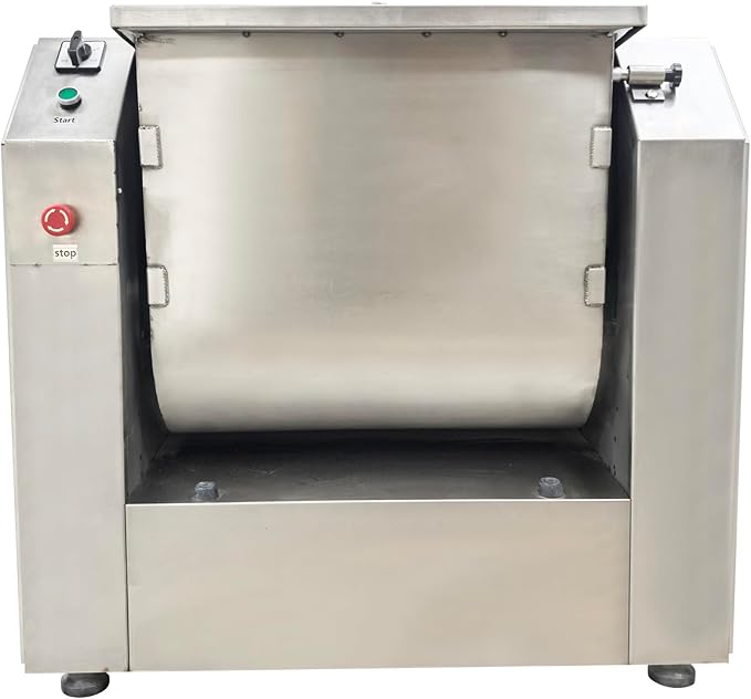 75KG Commercial Dough Mixer Machine, 220V 4KW Stainless Steel Electric Flour Kneading Mixing Machine, Vegetable Meat Blender, 90° Tilt Bowl, for Kitchen and Restaurant
