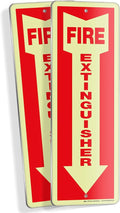 iSYFIX Fire Extinguisher Sign – 2 Pack 4x12 Inch – 100% Rust Free .040 Aluminum Signs, Glow in the Dark Laminated for Ultimate UV, Weather, Scratch, Water and Fade Resistance, Indoor and Outdoor