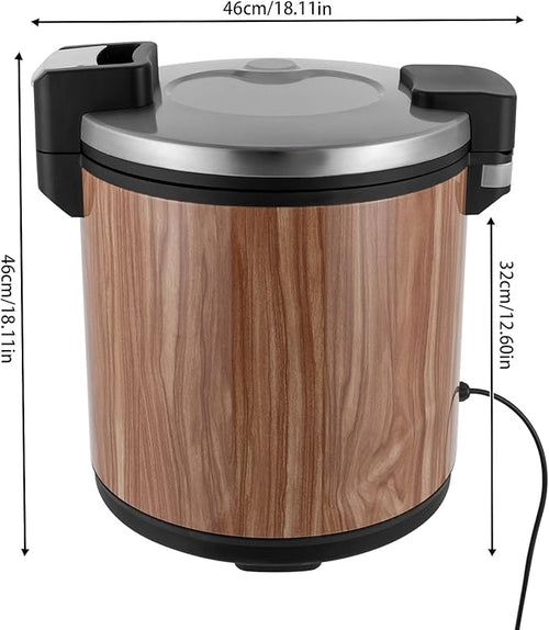 120 Cup Large Capacity Commercial Rice Cooker Warmer with Nonstick Inner Pot, Adjust Temper Soup Warmers Sushi Rice Warmer for Restaurant Party Family, Only Warm Function (Wood Grain Style)