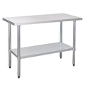 COOLCHEF Stainless Steel Work Table 24 x 48 Inch, NSF Commercial Prep Table with Undershelf, Heavy Duty Food Prep Workstation