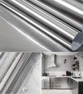 Hopepak Stainless Steel Contact Paper Peel and Stick Waterproof Silver Metallic Wallpaper Self Adhesive Removable Vinyl Roll for Kitchen Cabinet Refrigerator Dishwasher Countertop 17.3''x78.7''