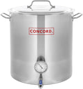 CONCORD Stainless Steel Home Brew Kettle Stock Pot (Weldless Fittings) (60 QT/ 15 Gal)