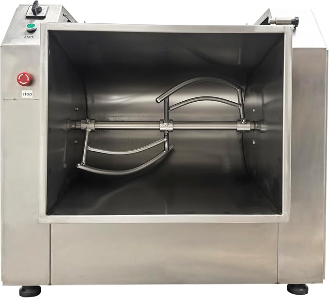 75KG Commercial Dough Mixer Machine, 220V 4KW Stainless Steel Electric Flour Kneading Mixing Machine, Vegetable Meat Blender, 90° Tilt Bowl, for Kitchen and Restaurant