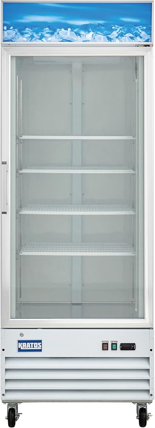 Kratos Commercial Freezer Display Merchandiser - 1 Self Closing Swing Door, 31"W, White (67K-219)