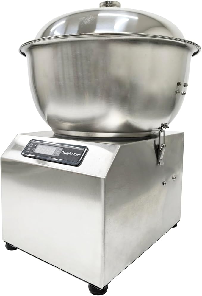 8KG/18LB Commercial Dough Mixer, 110V Electric Dough Kneading Machine with Removable Stainless Steel Bowl, 30-Min Timer & Bidirectional Mixing for Baking Bread, Pizza, Pasta