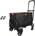 Folding Hand Truck Dolly Capacity Collapsible Heavy Duty Utility Cart with Adjustable Handle Convertible Trolley for Luggage Moving Camping Home Office (Gray Storage Bin Set, Box 55cm*36cm*33cm)