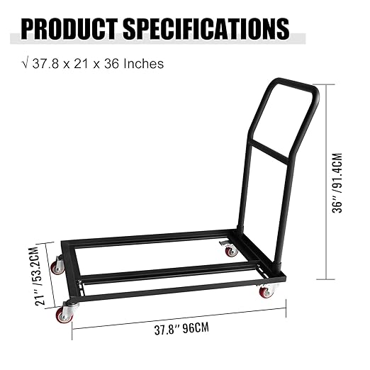 Drywall Cart, Drywall Sheet Carts, Heavy Duty Plasterboard Trolley W/Four 5" Wheels, Service Dollies for Handling Sheetrock Sheet Panel,37.8x21x36
