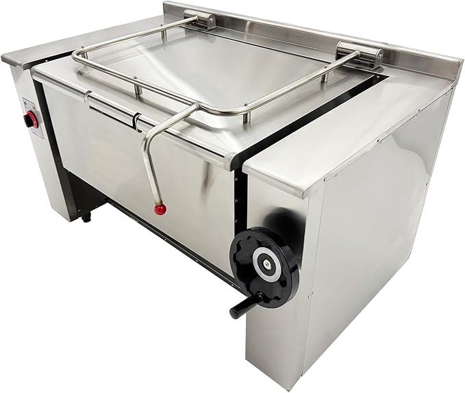 Commercial Electric Skillet 38.3gal Electric Tilting Braising Pan, 0-90° Tiltable Pot Design, 122-572°F Temp, Ideal for Stir-frying, Braising, Soup Boiling, and Simmering AC220V