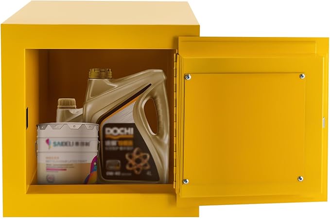 Flammable Cabinet,Galvanized Steel Safety Cabinet,Industry Safety Cabinet,Adjustable Shelf Flammable Storage Cabinet,for Commercial Industrial and Home Use (7.5L/2Gal-Yellow)
