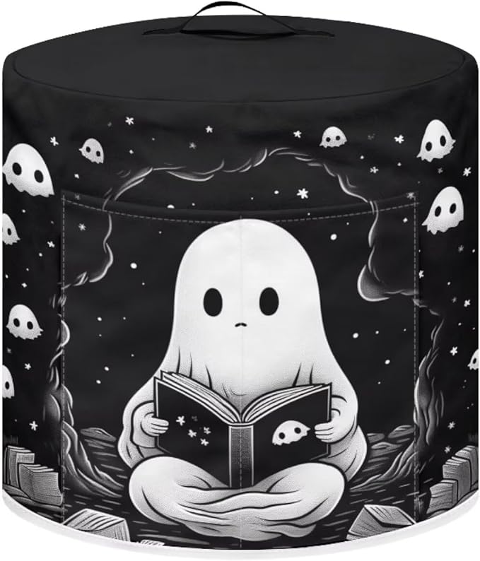 TODIYADDU Black Cute Ghost Pressure Cooker Cover for Women Trendy Instant Pot Cover with Top Handle and Pocket Kitchen Appliance Cover Dust Cover for 3 Quart Instant Pot and Extra Accessories Gifts