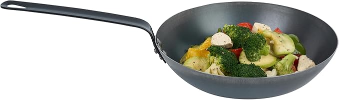 Restaurantware-Met Lux 10 Inch Fry Pans, 6 Lightweight Frying Pans - Induction-Ready, Triple-Riveted, Black Carbon Steel Cooking Skillets, Durable, For Searing, Sauteing, And Browning Food