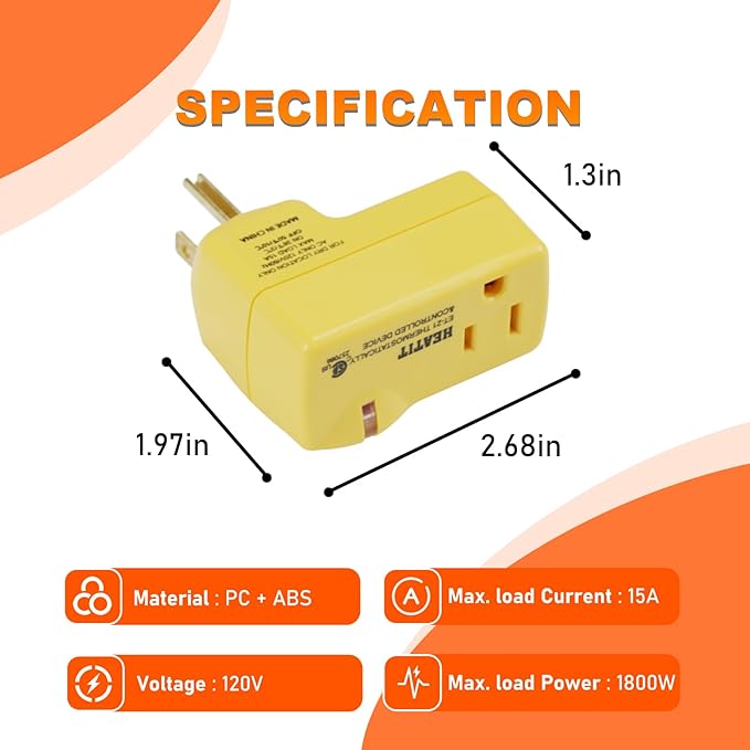 HEATIT ET-21 Freeze Thermostatically Controlled Outlet On at 38F /Off at 50F