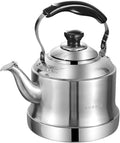 Tea kettle, 3.2 Quart Food Grade 304 Stainless Steel Tea Kettle for Stove top Whistling Teapot with Cool Touch Ergonomic Handle, Suitable for All Heat Sources(3L)
